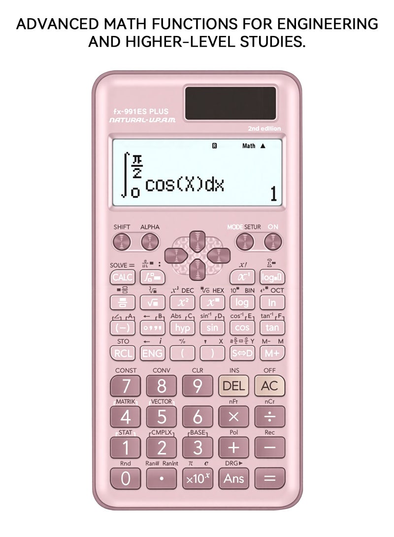 ULHYC Backlit Eye-Protection Large-Screen Graphing Calculator: Featuring Fundamental Calculations, Complex Numbers, Matrices, Vectors, Equation Solving, Calculus and More, With Textbook-Standard Display Mode | Suitable for Examinations, STEM Subjects and Advanced Mathematics Studies, Ideal for Students - Image 1